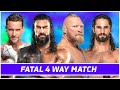 Roman Reigns Vs CM Punk Vs Seth Rollins Vs Brock Lesnar WWE Fatal 4 Way Paul Heyman Guys