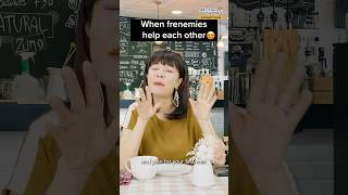 Frenemies meet for shady tea ☕️ and exchange useful eldercare support tips. Friendship goals!😍