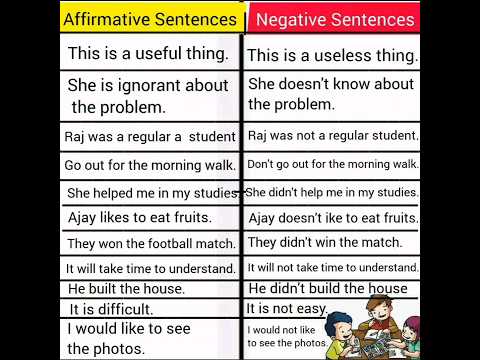 negative sentences affirmative sentences