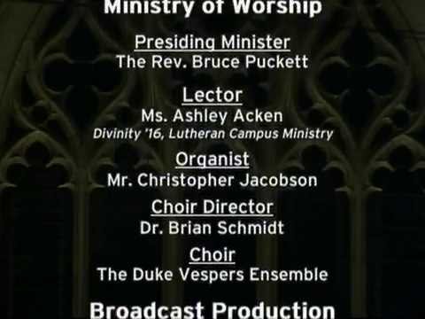 Choral Vespers Worship Service - 1/15/15
