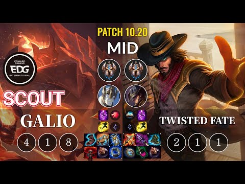 EDG Scout Galio vs Twisted Fate Mid - KR Patch 10.20
