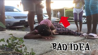 SHE BURST HER LIP PRANK *FUNNY PRANK*