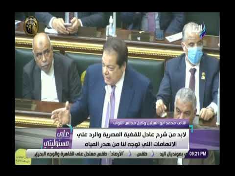 محمد أبو العينين أمام البرلمان لابد من شرح عادل للقضية المصرية بشأن سد النهضة