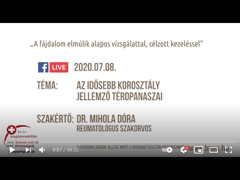 BMM Live - A senior korosztályt érintő leggyakoribb TÉRD panaszok - Dr. Mihola Dóra