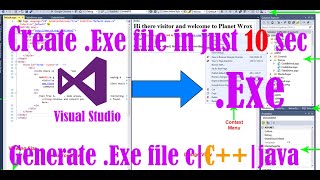 Create .exe file in visual studio | Generate exe file from project in visual studio 2019 c++ c java