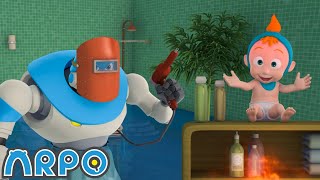 Splish Splash! 🛁 Arpo Helps with Bath Time Fun | Baby & Robot Adventures | Non-Stop Laughs