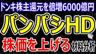 【パンパシHD】ドン・キホーテが株主還元倍増！6000億円をどう使う？株価動向と配当・自社株買いを倍増させる成長ロードマップを解説