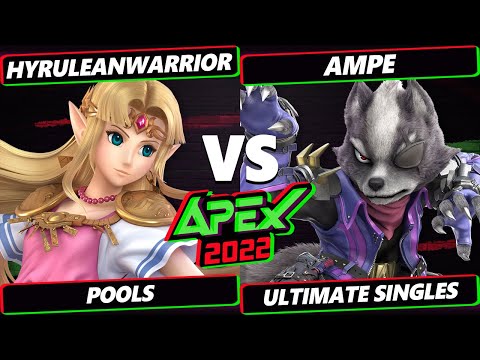 Apex 2022 - HyruleanWarrior (Zelda, Link) Vs. Ampe (Wolf) SSBU Ultimate Tournament