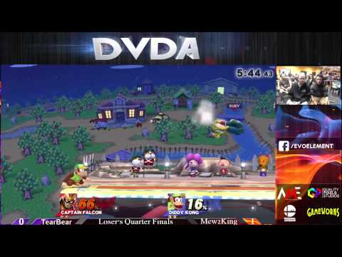 DVDA #8 Singles Loser's Quarter Finals: TearBear (Captain Falcon) vs Mew2King (Diddy Kong)