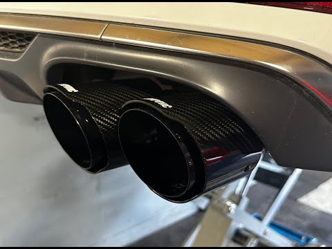 Audi S5 B9 tail pipes cut and instalation of Carbon exhaust tips from Akrapovic