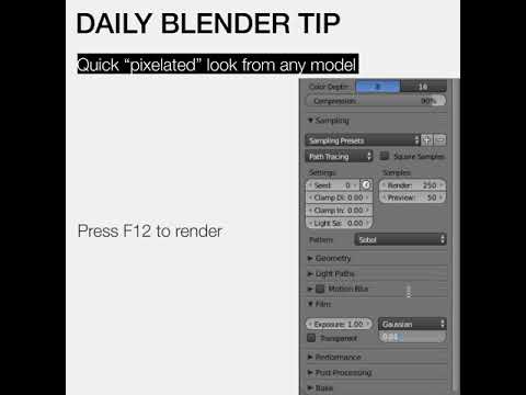 Daily Blender Tip #7 - Pixelated Renders