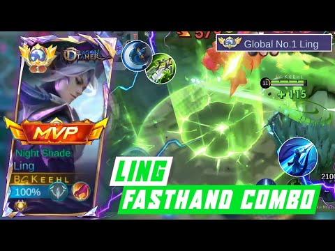 LING FASTHAND HARD GAME! GLOBAL LING CARRY TEAM IN SOLO RANK - MOBILE LEGENDS