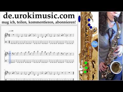 Saxophonunterricht Tenor Jingle Bell Rock Noten Lernen Teil#1 um-i995