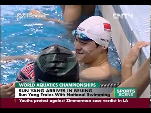 Sun Yang Trains With National Swimming