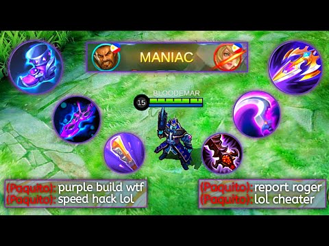 ROGER PURPLE BUILD | INSANE ATTACK SPEED (ENEMY SHOCK IN MY DAMAGE😱) | ROGER GAMEPLAY | MLBB