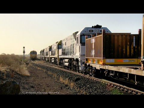 1MP2 Steel & Container Train Crosses 1KC6 Grain Train (13/1/2019) - PoathTV Australian Railways