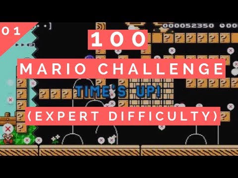 Super Mario Maker - 100 Mario Challenge #1 (Expert Difficulty)
