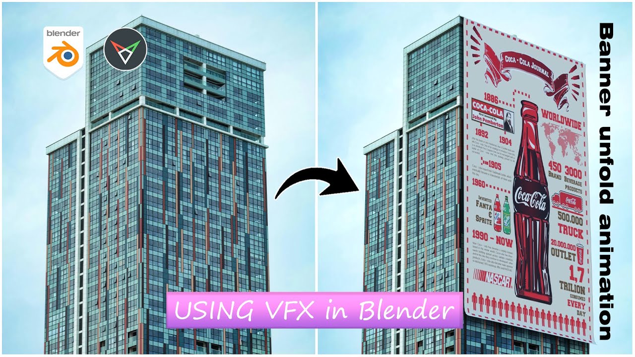 Create Banner Unroll CGI Ads Using VFX in Blender | Blender Tutorial #cgi #vfx #blender #animation