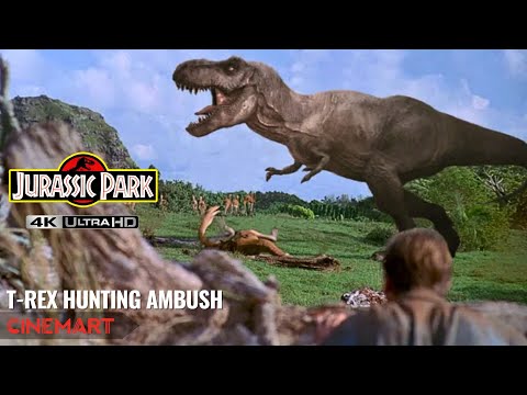 JURASSIC PARK (1993) | T-Rex Hunting Ambush | The Gallimimus Stampede Scene 4K UHD