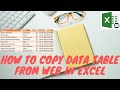 How to copy table data from Web in Excel...Simple Method..!! A super useful Method...!!!