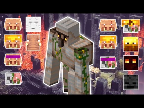 IRON GOLEM VS ALL FLAMES OF THE NETHER MOBS | MINECRAFT DUNGEONS