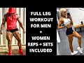Leg workout routine for Men and women - FULL LEG WORKOUT (REPS + SETS INCLUDED )