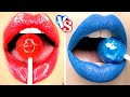 RED VS BLUE COLOR CHALLENGE || Eating Everything Only In 1 Color For 24 Hours by GOTCHA!