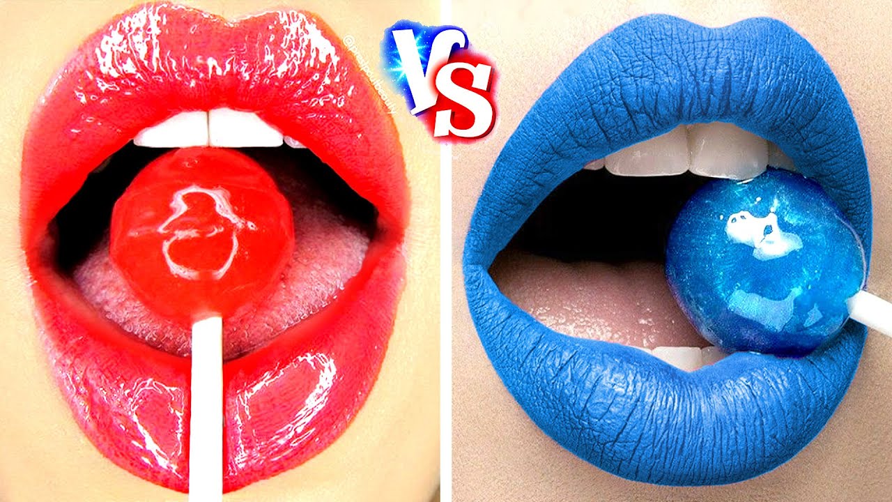 Watch video RED VS BLUE COLOR CHALLENGE || Eating Everything Only In 1 Color For 24 Hours by GOTCHA! Now RED VS BLUE COLOR CHALLENGE || Eating Everything Only In 1 Color For 24 Hours by GOTCHA!