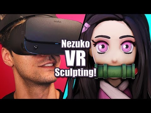 Sculpting Nezuko in Virtual Reality - 1 Hour Challenge! - Oculus Medium Sculpture Timelapse