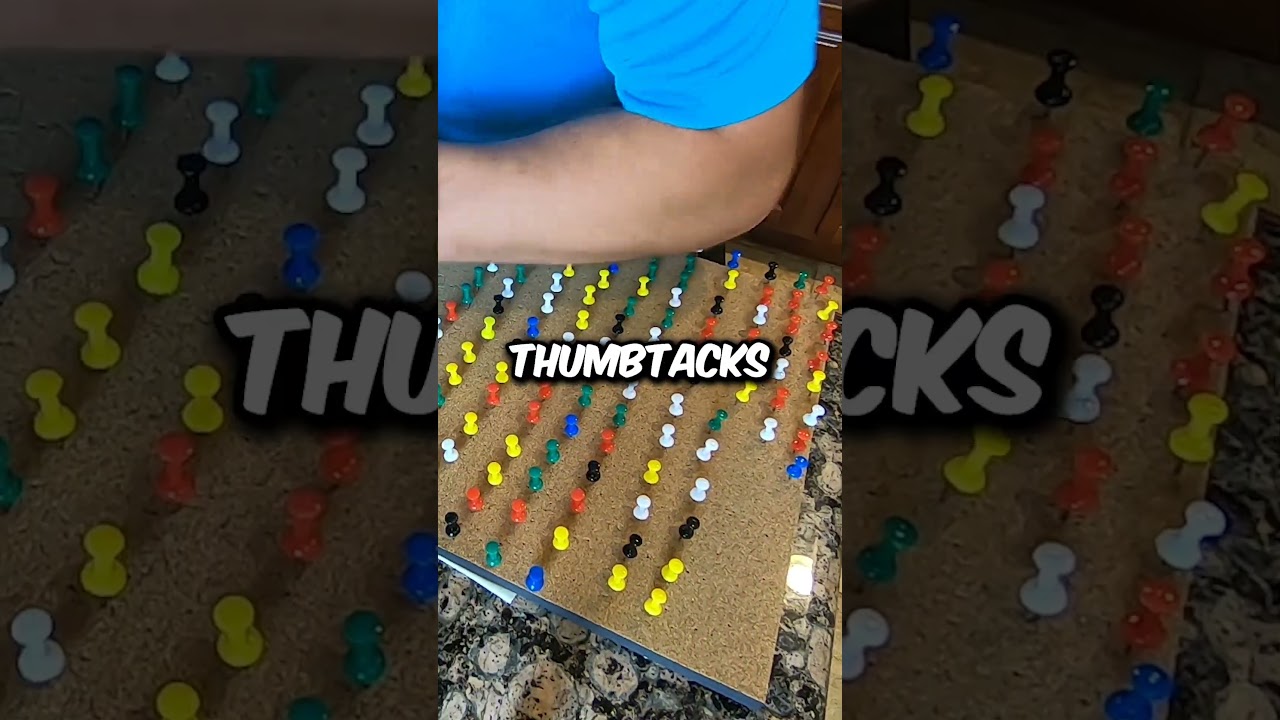 Most Thumbtacks Inserted in one minute Part 1/2 World Record #foryou #shorts