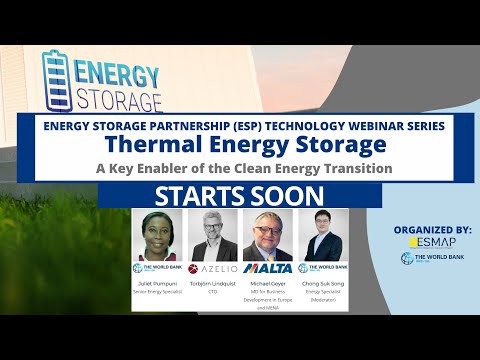 ESP Technology Webinar Series: Thermal Energy Storage – A Key Enabler of Clean Energy Transition