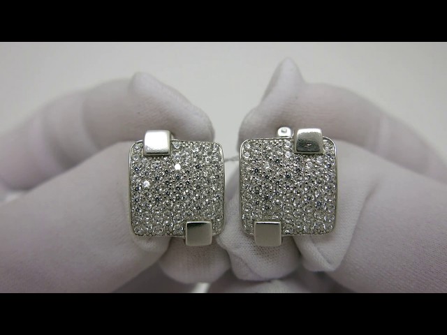 Срібні сережки "Квадратики" сжх114 Відео огляд