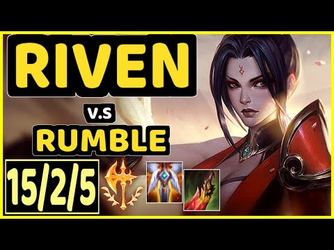 REVENGE (RIVEN) vs RUMBLE - 15/2/5 KDA TOP CHALLENGER GAMEPLAY - NA