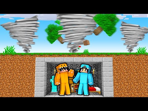 GIANT TORNADO vs Underground DOOMSDAY Bunker! - Minecraft