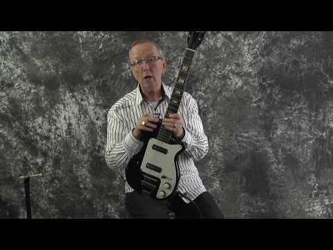 Used Guitar Sale 1955 Harmony Stratotone Doublet H88 Black Pro Setup