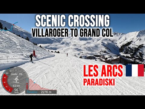 [4K] Skiing Les Arcs, Villaroger to Grand Col - Scenic Crossing, Paradiski France, GoPro HERO13
