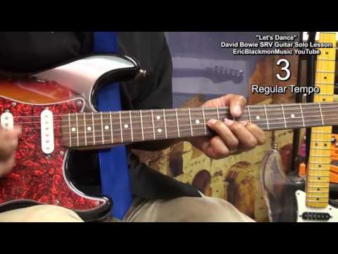 How To Play LET'S DANCE Stevie Ray Vaughan Guitar Solo Tutorial David Bowie @EricBlackmonGuitar