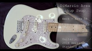 Video thumbnail for DiMarzio Area 58 and 61 Stratocaster pickups by Darrell Braun Guitar
