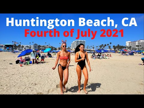 Walking on the Beach in Huntington Beach, CA Fourth of July 2021