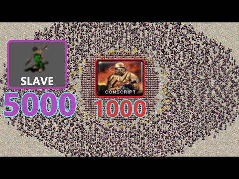 Conscripts surrounded by Slaves 🎮 1k vs 5k 🎮 Red Alert 2