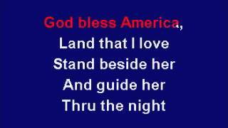 "God Bless America" Karaoke with lyrics and instrumental music in key of D major
