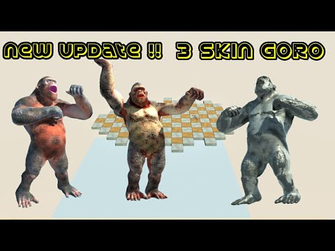 NEW UPDATE ! 3 SKIN GORO VS SKELETON DINOSAURS animal revolt battle simulator 3vs3 at the sky arena