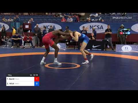 74 Kg Quarterfinal Thomas Gantt Titan Mercury Wrestling Club Vs Evan Wick Titan Mercury Wrestling
