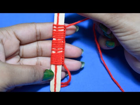 Amazing woolen flower ideas with Ice cream stick