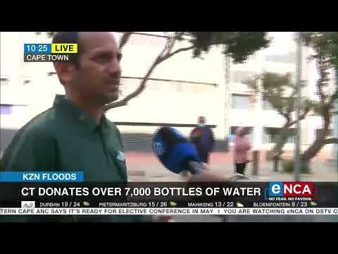 KZN Floods Cape Town donates over 7,000 bottles of water