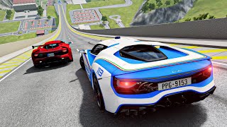 Download lagu Big High Ramp Jumps with Expensive Sport Cars Crashes - BeamNG Drive mp3