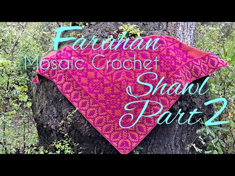 Farahan Mosaic Crochet Shawl- Part 2 -  Rows 39 thru 63 - subtitles pending