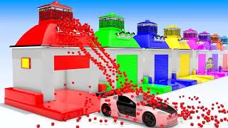 Learn Colors with Sports Cars Color changing | Color Water Sliders & Soccer Balls | Super Games 2023