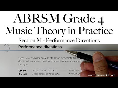 ABRSM Grade 4 Music Theory Section M Performance Directions with Sharon Bill