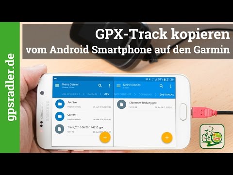Transfer GPX track from Android to Garmin GPS device with USB-OTG cable